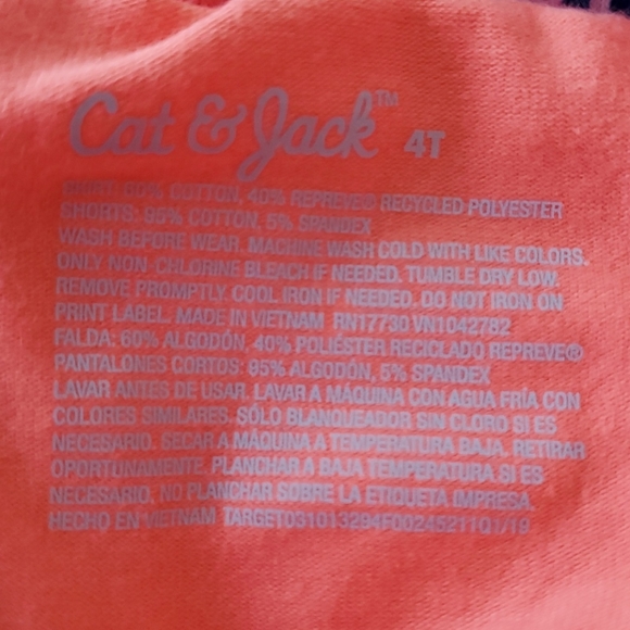 Cat & Jack Peach Flower Skort 4T - Picture 6 of 6